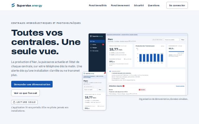 Homepage of supervise.energy