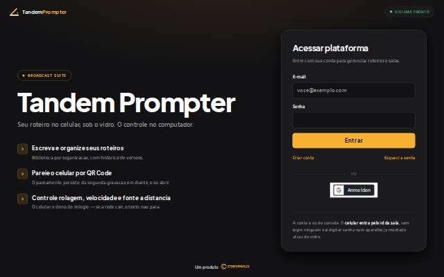 Homepage of tandemprompter.com