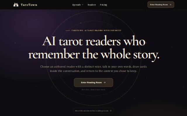 Homepage of tarotown.com