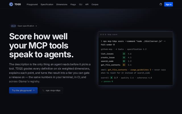 Homepage of tdqs.dev
