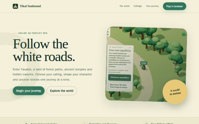 Homepage of tikalsunbound.com