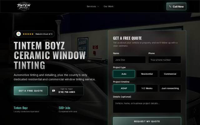 Homepage of tintemboyz.com