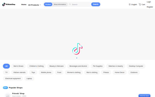 Homepage of tkgglobalshop.com