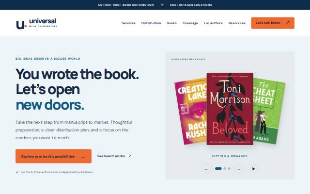 Homepage of universalbookdistributors.com