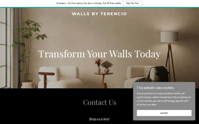 Homepage of wallsbyterencio.com