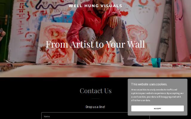 Homepage of wellhungvisuals.com