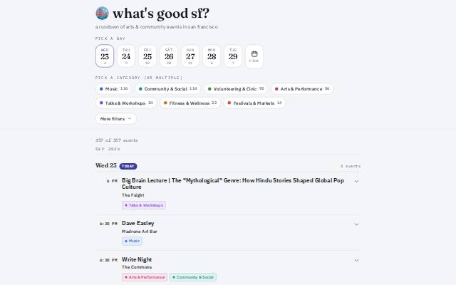 Homepage of whatsgoodsf.com