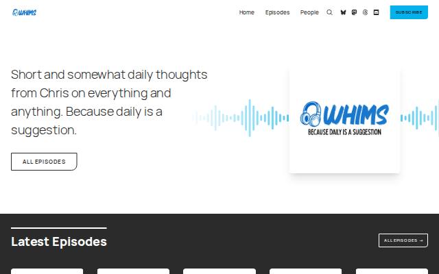 Homepage of whims.fyi