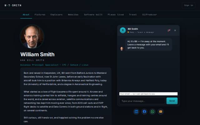 Homepage of wtsmith.co.uk