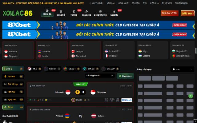 Homepage of xoilacvap.tv