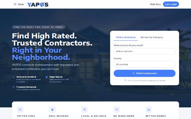 Homepage of yapospros.com
