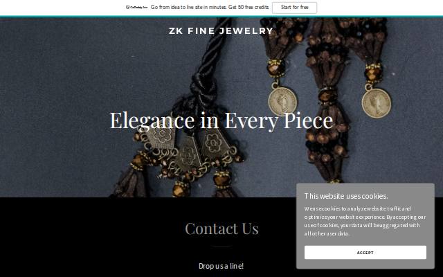 Homepage of zkfinejewelry.com