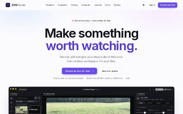 Homepage of zxn.studio